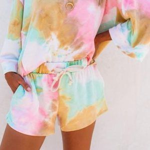 Organized Chaos Vici Pocketed Tie Dye Knit Shorts